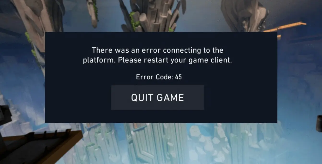 Como corrigir o erro do código 45 no Valorant