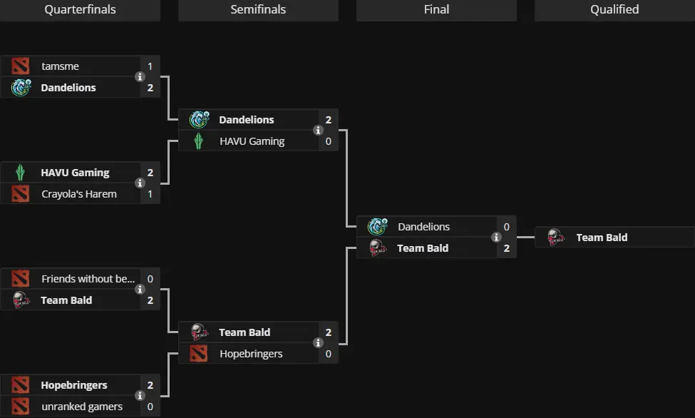 The International 2024: Western Europe Open Qualifier #1 Bracket by liquipedia