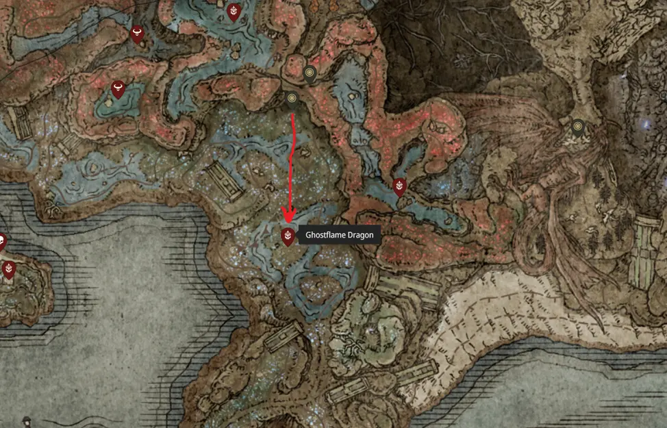 Ghostflame Dragon location on the map