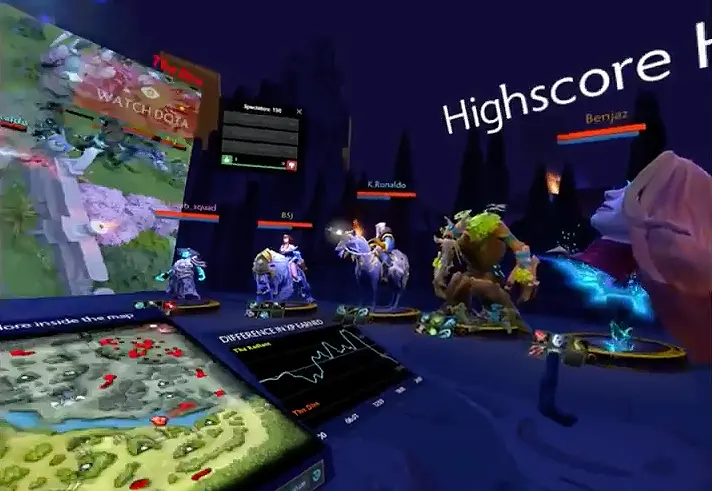 Spectator menu in Dota 2 VR Hub