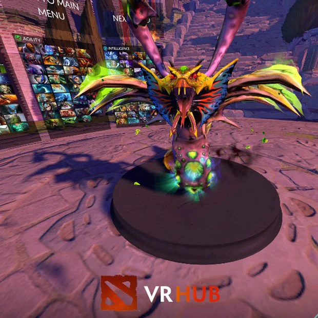 Modo de demonstração no centro de VR do Dota 2