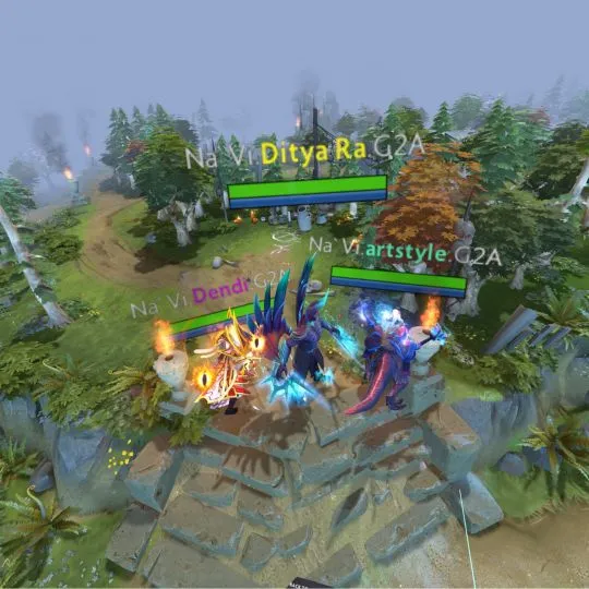 Espectadores no centro de VR do Dota 2