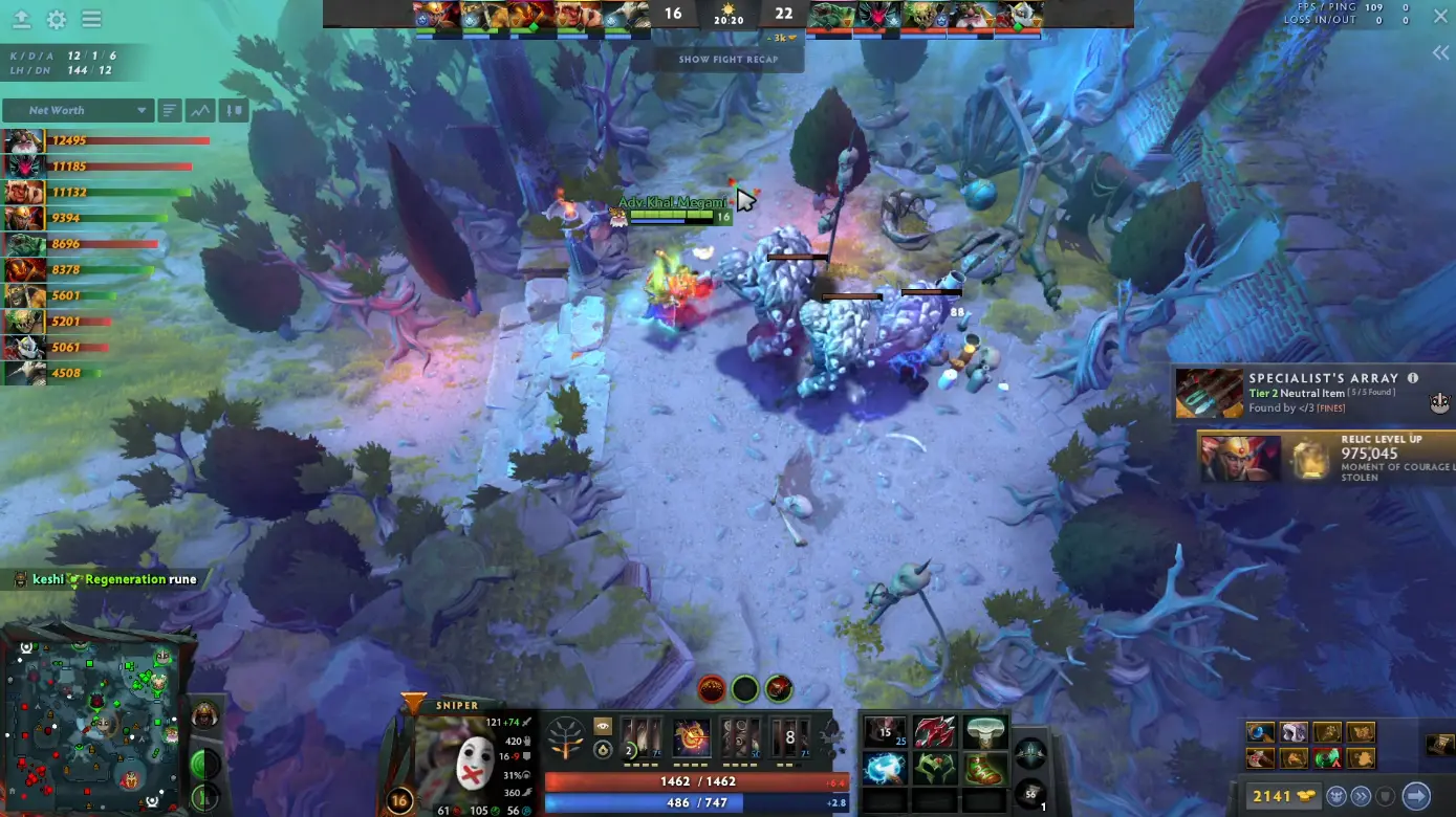 Sniper is farming in the jungle