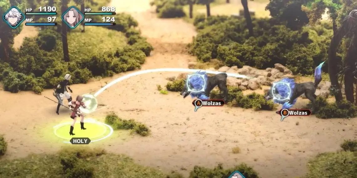 Turn-based combat system in Fantasian Neo Dimension