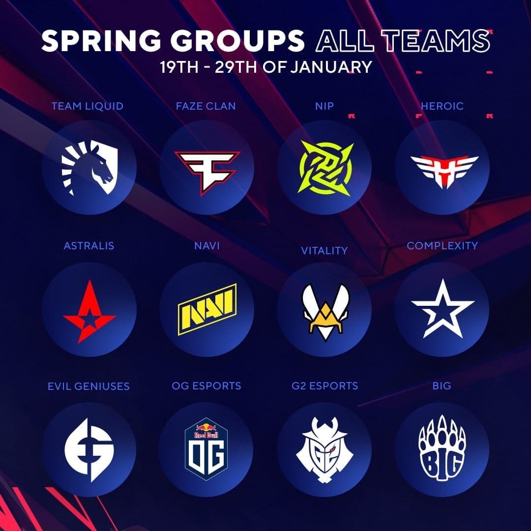Участники BLAST Premier Spring Groups 2023
