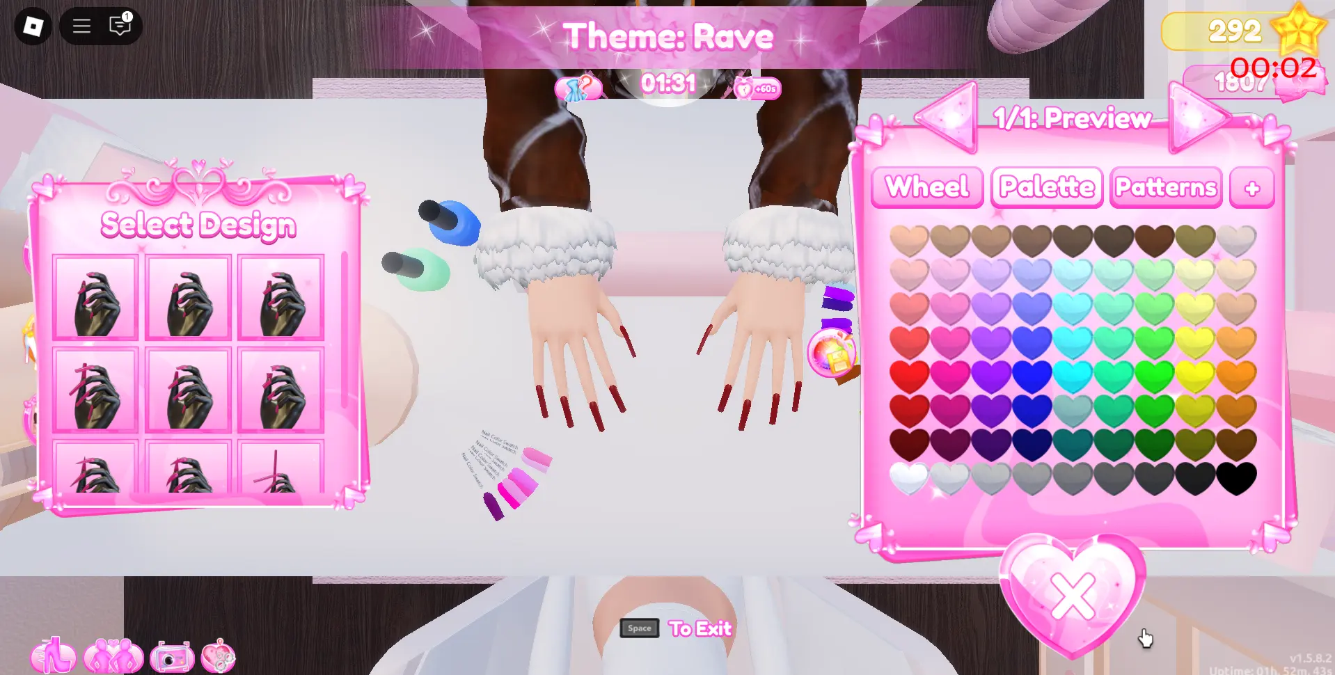 Click on your preferred long nails design from the left-side menu.