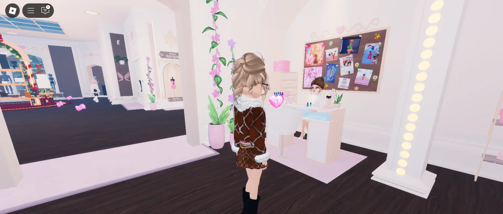 Spot the nail station in the fitting room during the preparation phase.