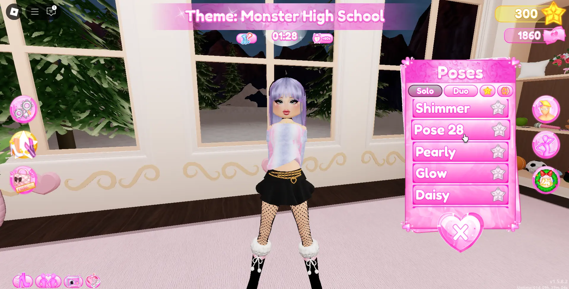 Click the pose button once again to stop posing.