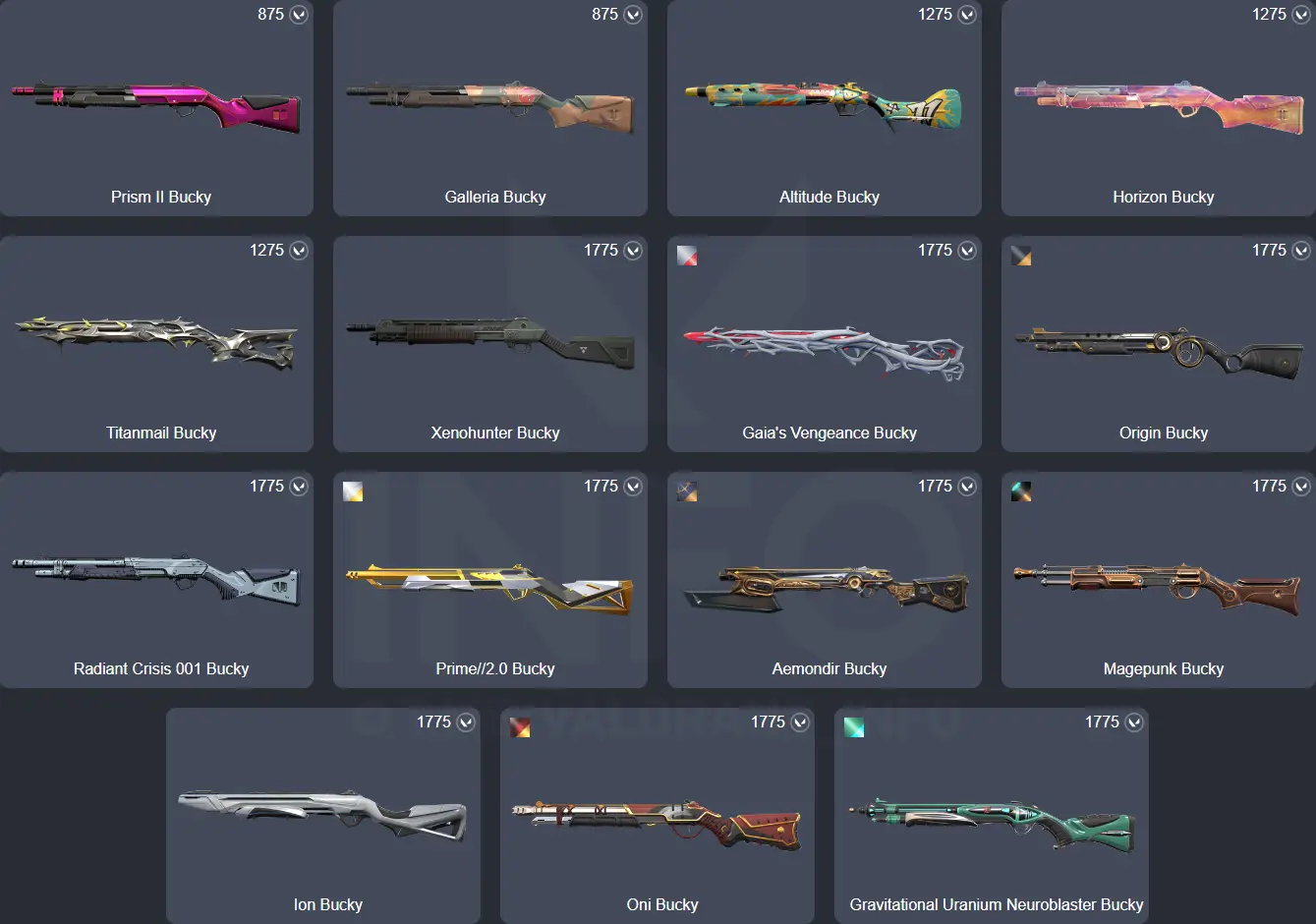 Während des Night Market zum Kauf erhältliche Skins