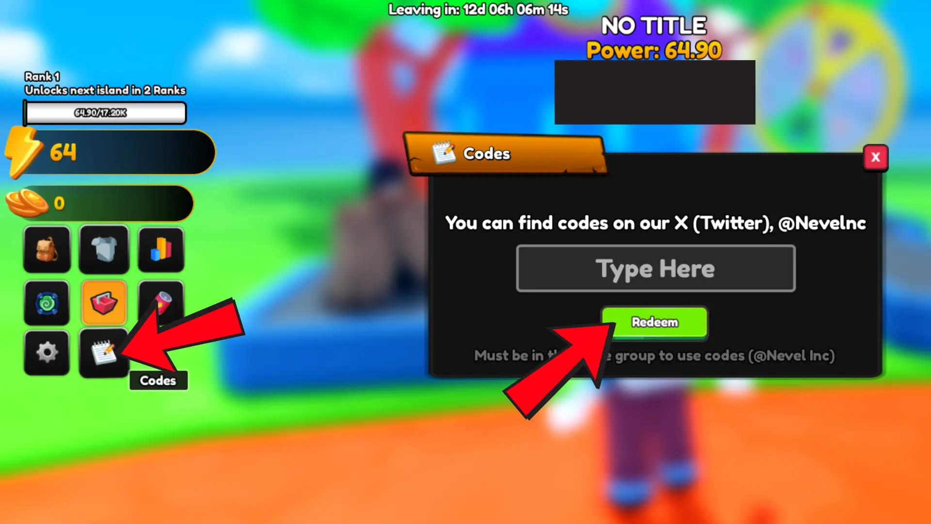 How to redeem codes in Anime Geek on Roblox.