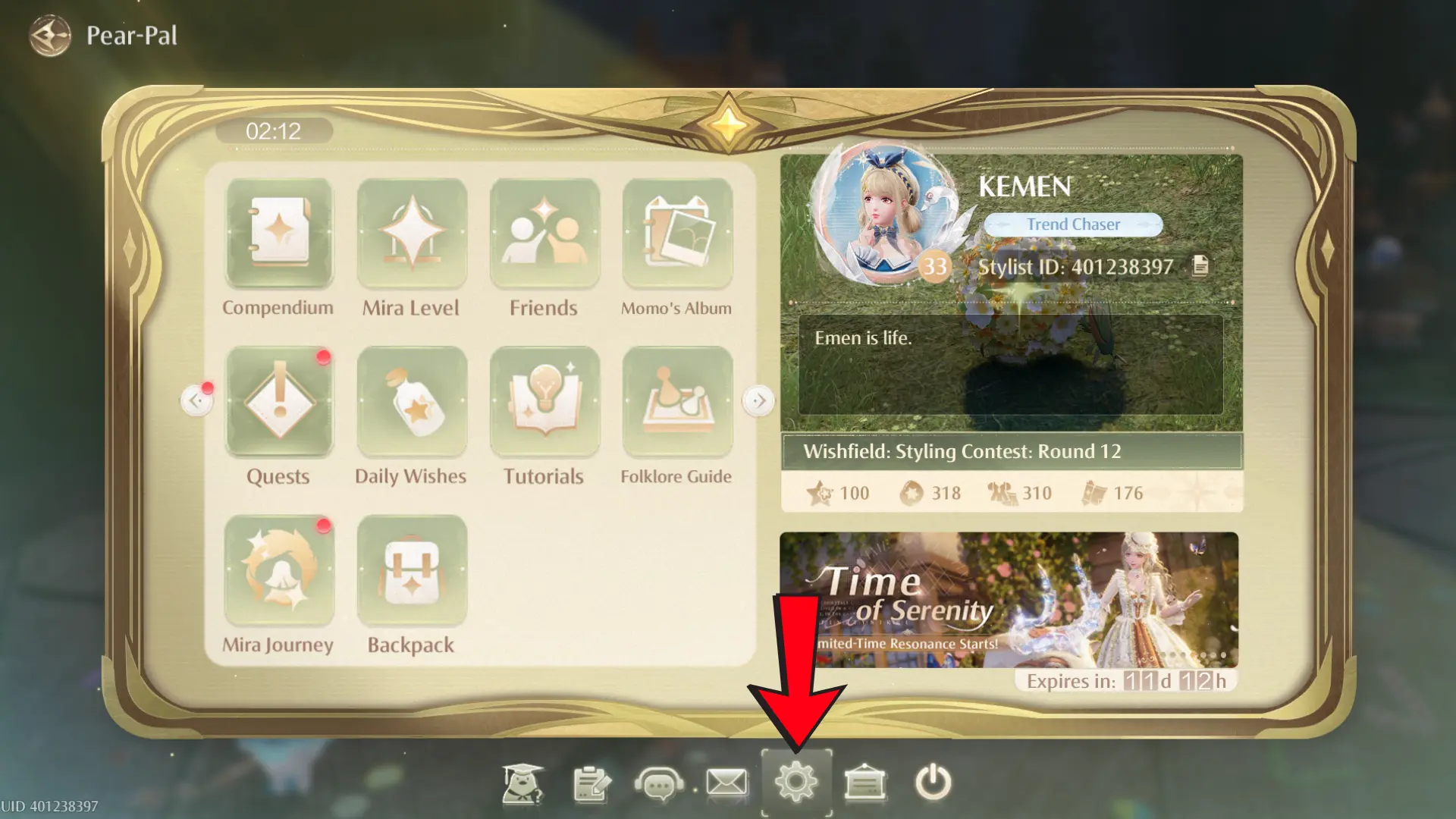 To redeem codes, use the Pear-Pal feature.