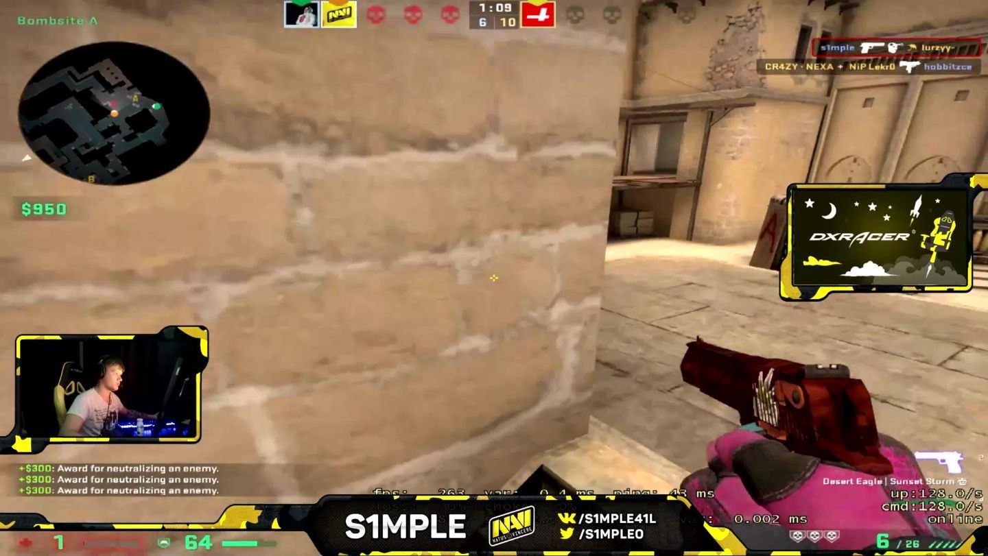 s1mple's crosshair in 2022