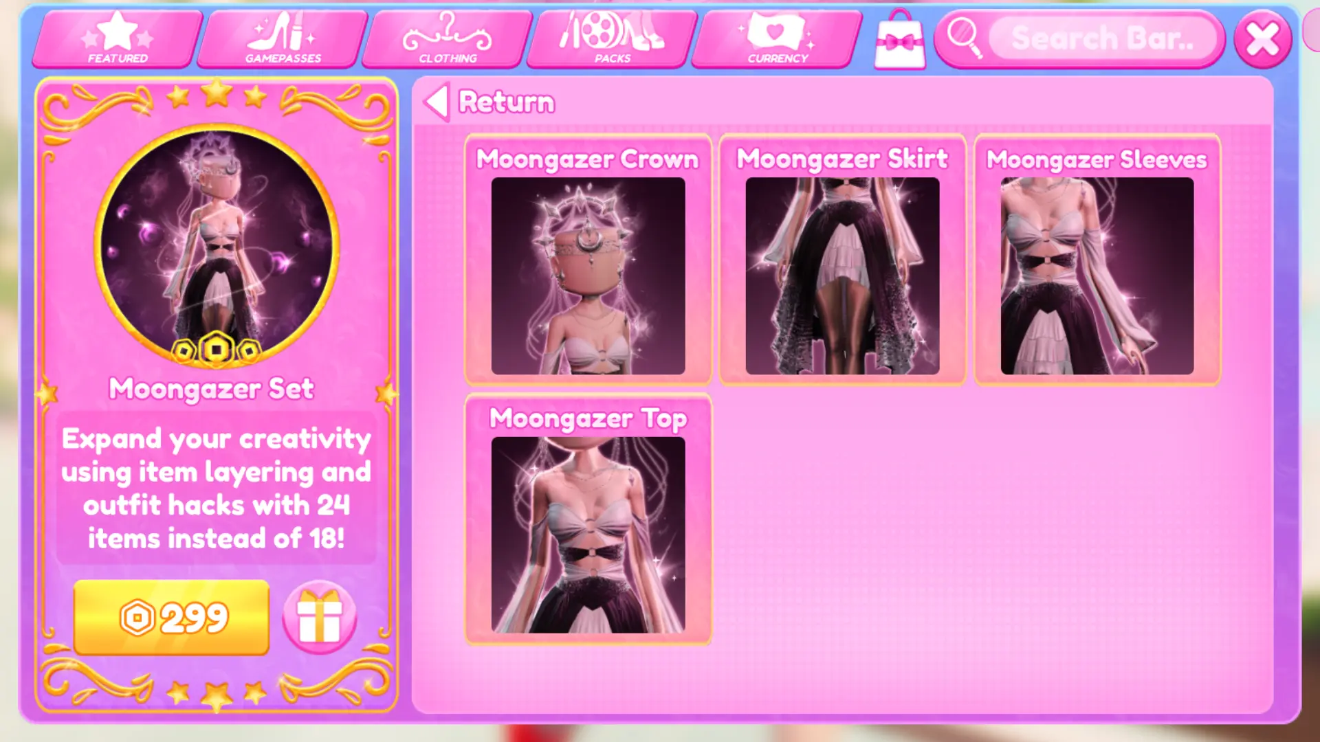 Conjunto Moongazer - DTI Petal Update