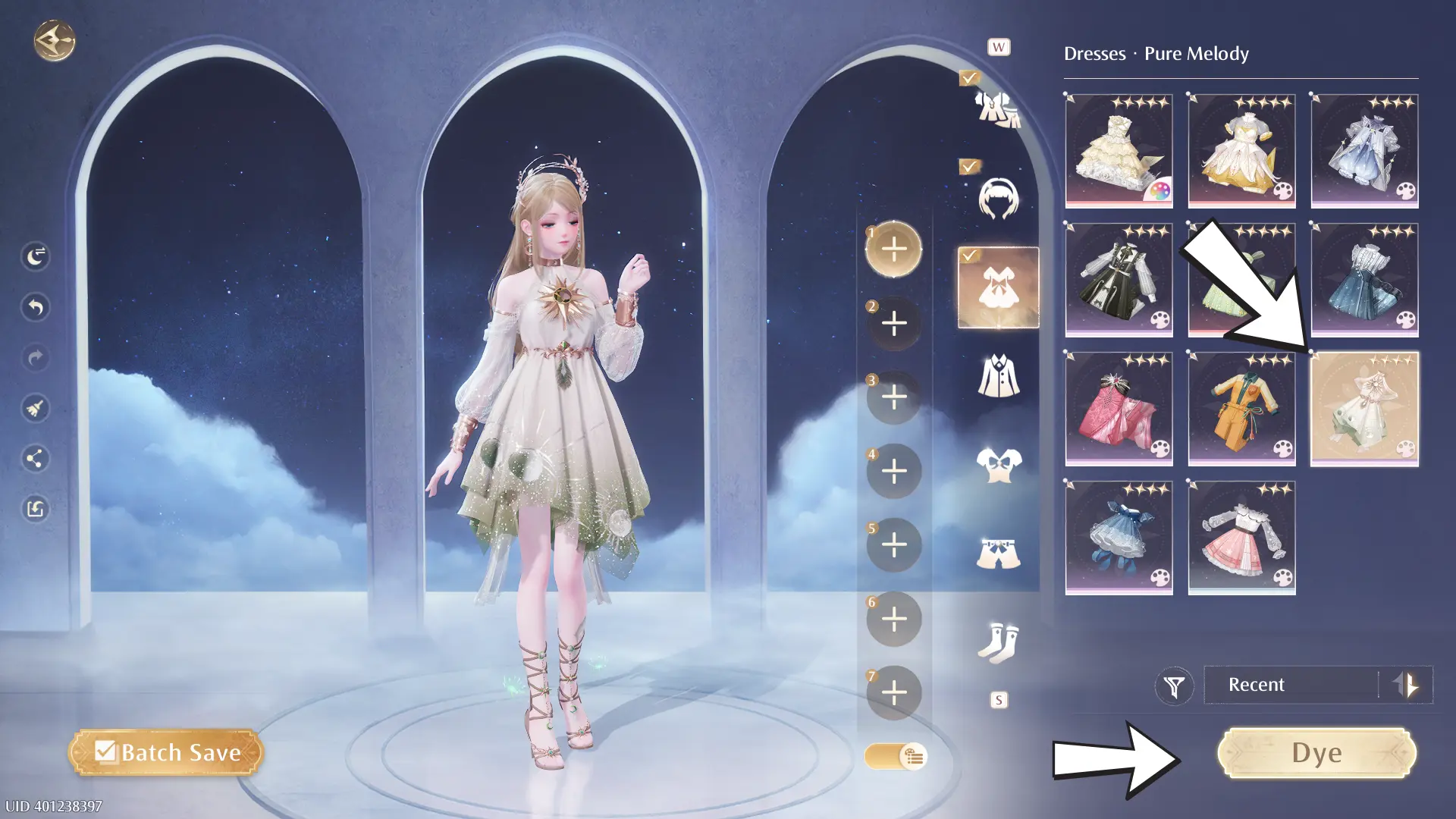 Select an outfit to dye.
