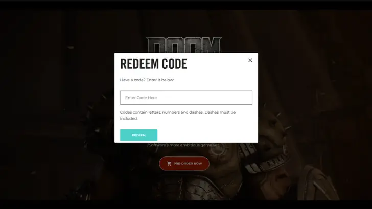 Погашення коду для Doom: The Dark Ages