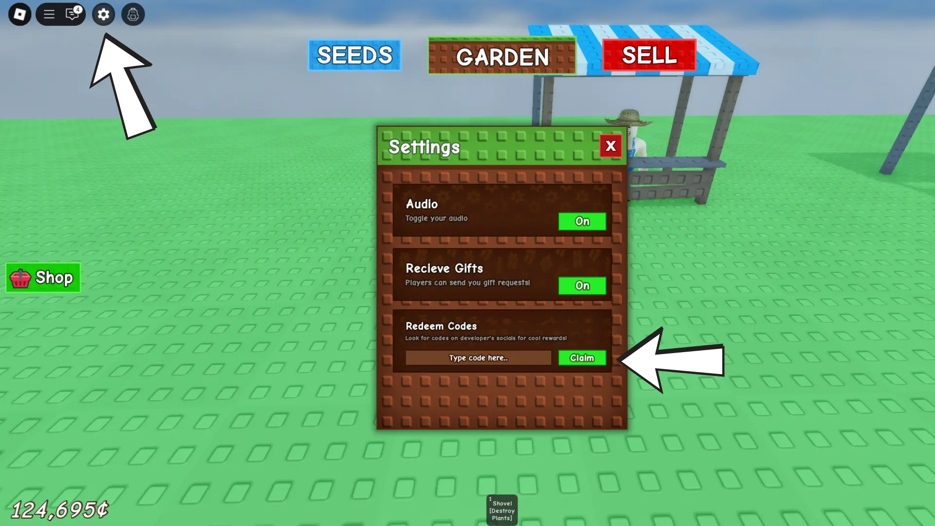How to redeem codes in Grow A Garden