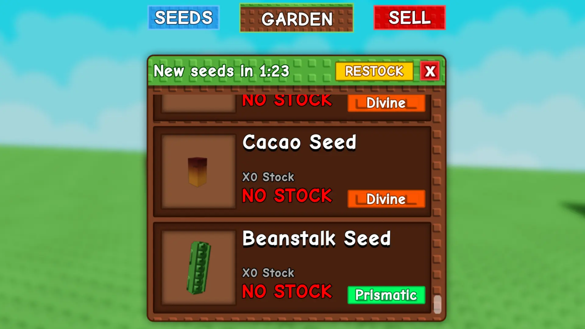Beanstalk Seed, Seed Store'dan satın alınabilir