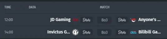 Match Schedule