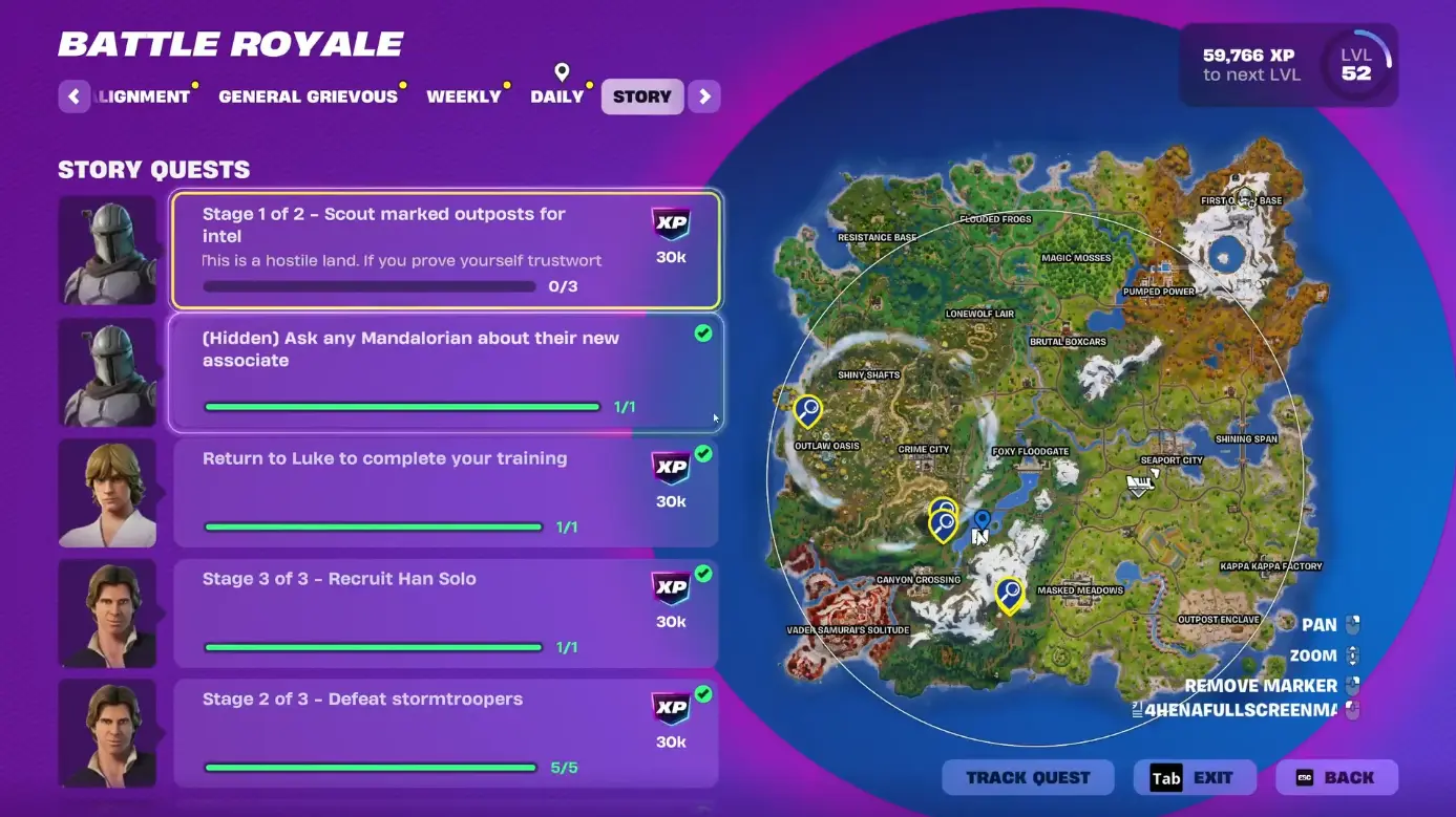 Alle Standorte der Informationen in Fortnite