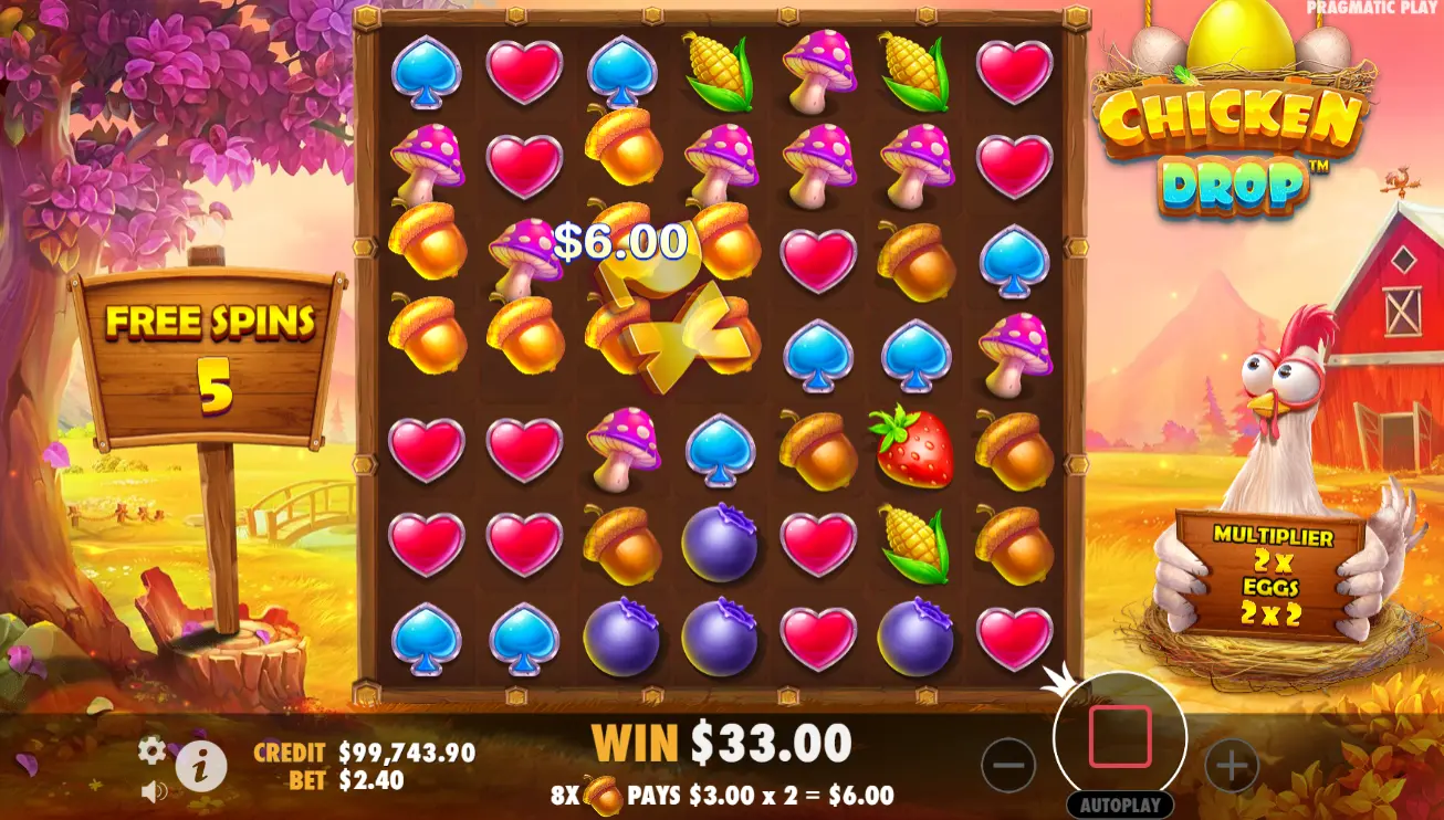 Множник виграшу в&nbsp;Chicken Drop