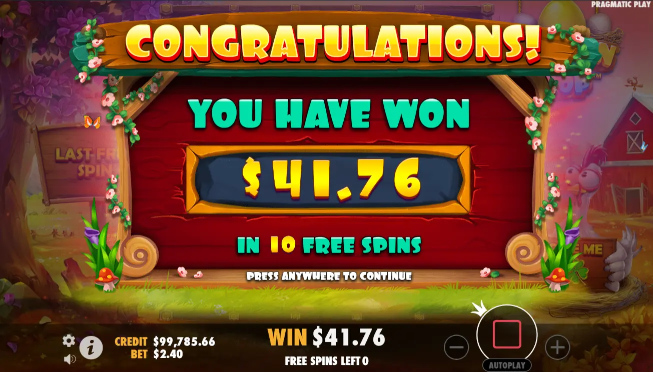 Виграш у&nbsp;Chicken Drop
