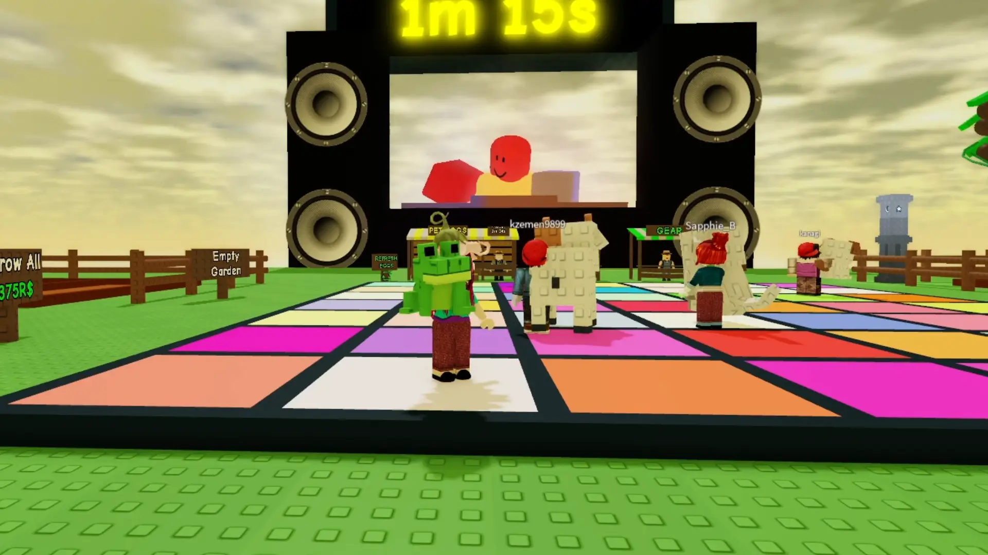 Apareció una pista de baile en Grow A Garden