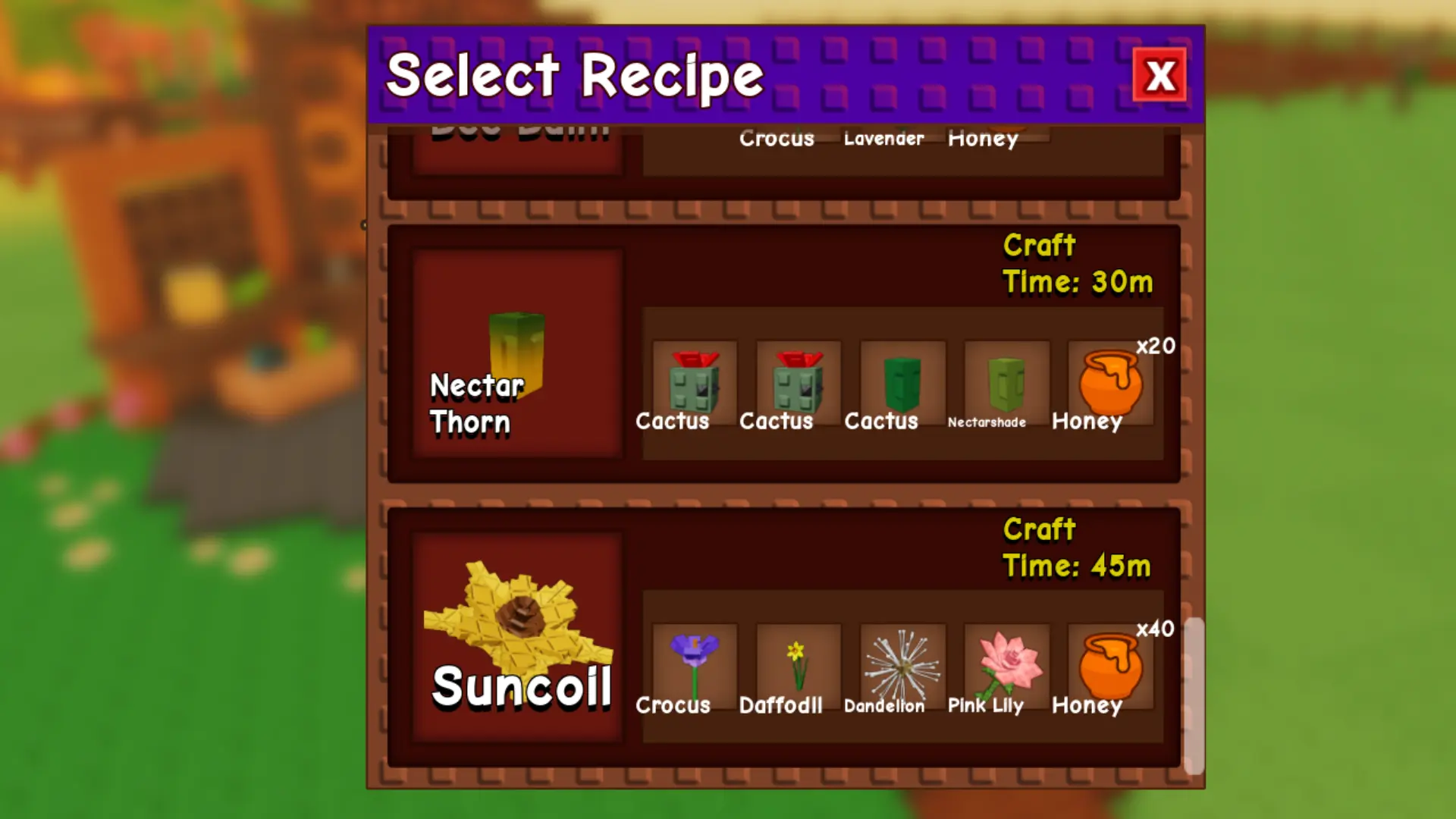 Resep Suncoil dalam Grow A Garden