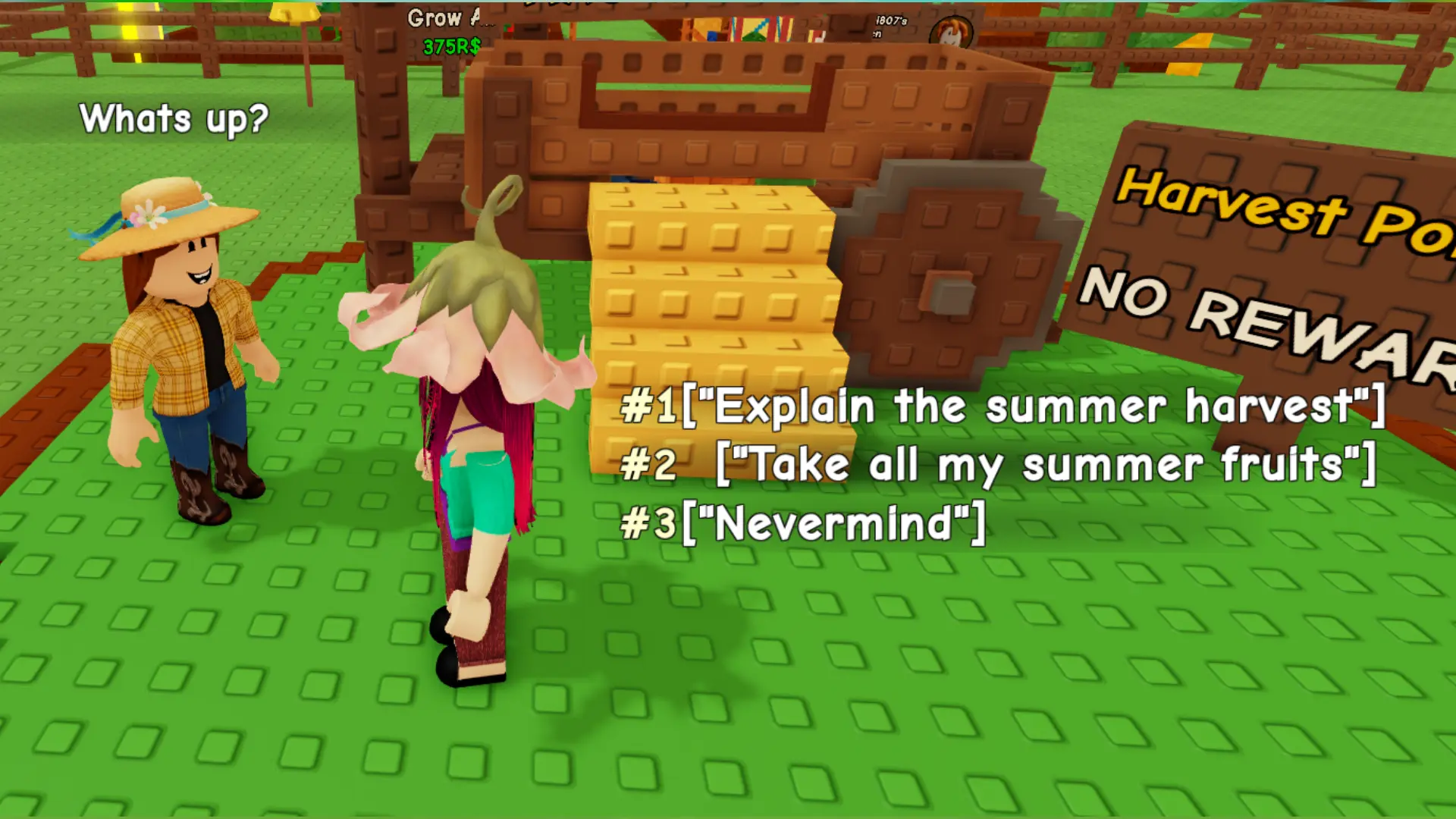 Submeta todas as frutas de verão conversando com a NPC Georgia