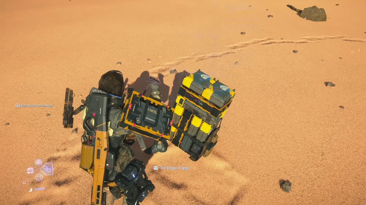 Rucksack soltado en Death Stranding 2