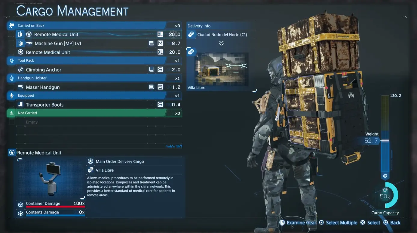 Cargo Management 메뉴 | Death Stranding 2