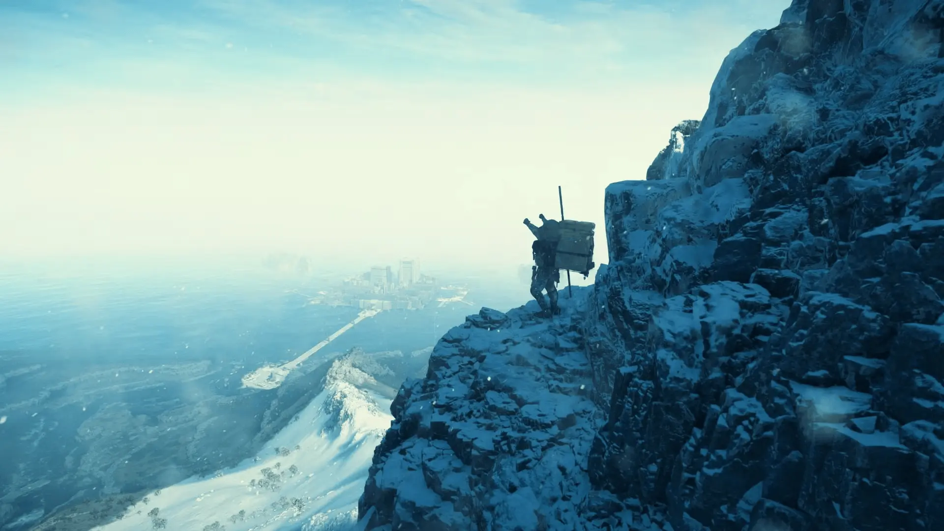 Sam climbing mountains | Death Stranding 2