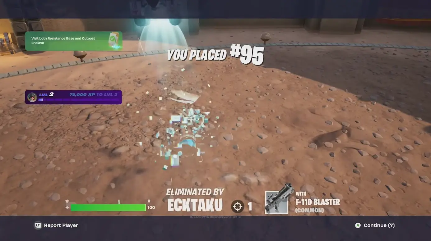 Mort dans Fortnite