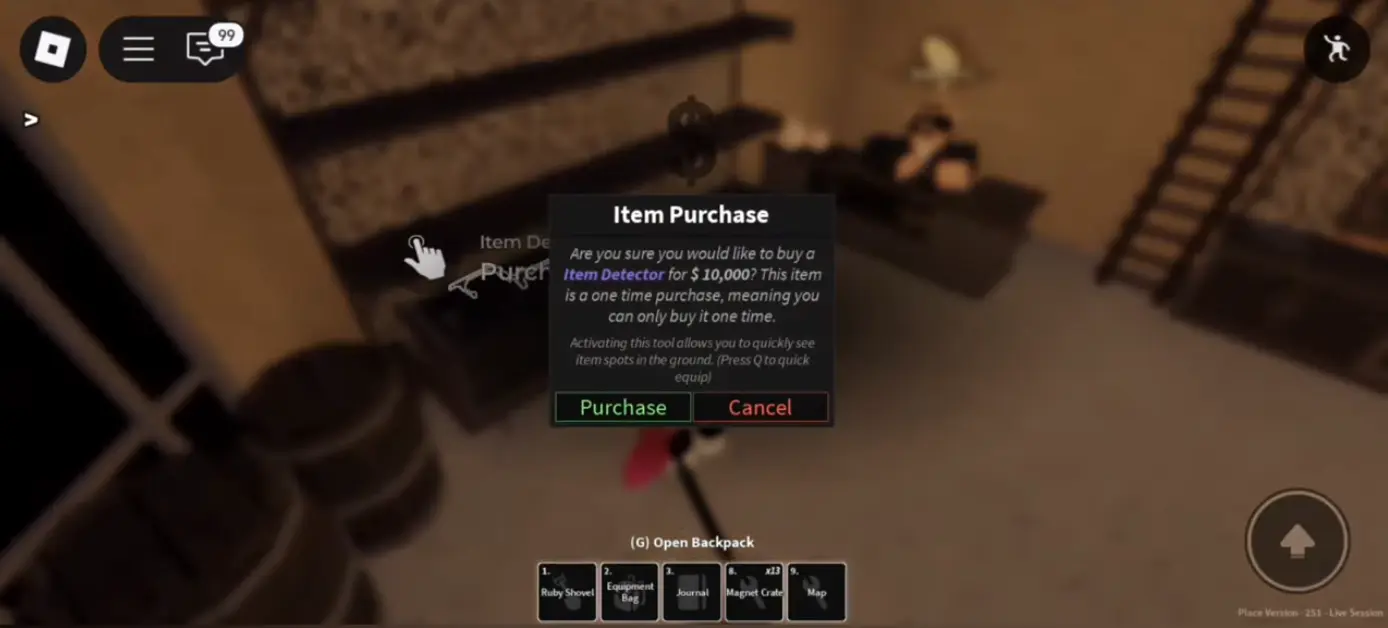 Item Detector у Dig Roblox