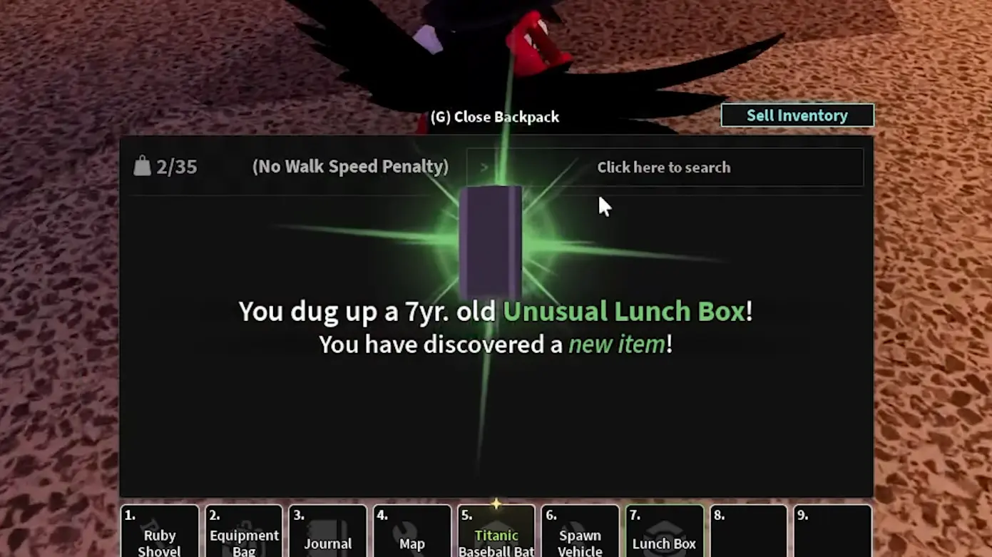 Item Inventory in Dig Roblox