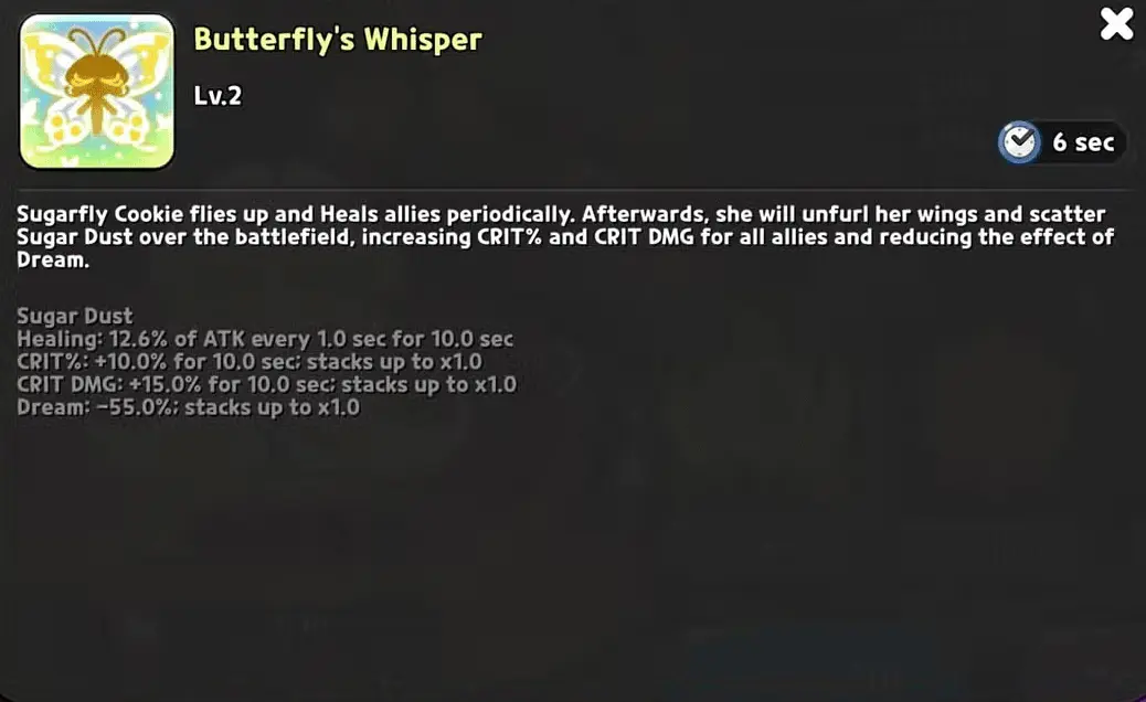 Здібність Sugarfly Cookie&nbsp;— Butterfly's Whisper