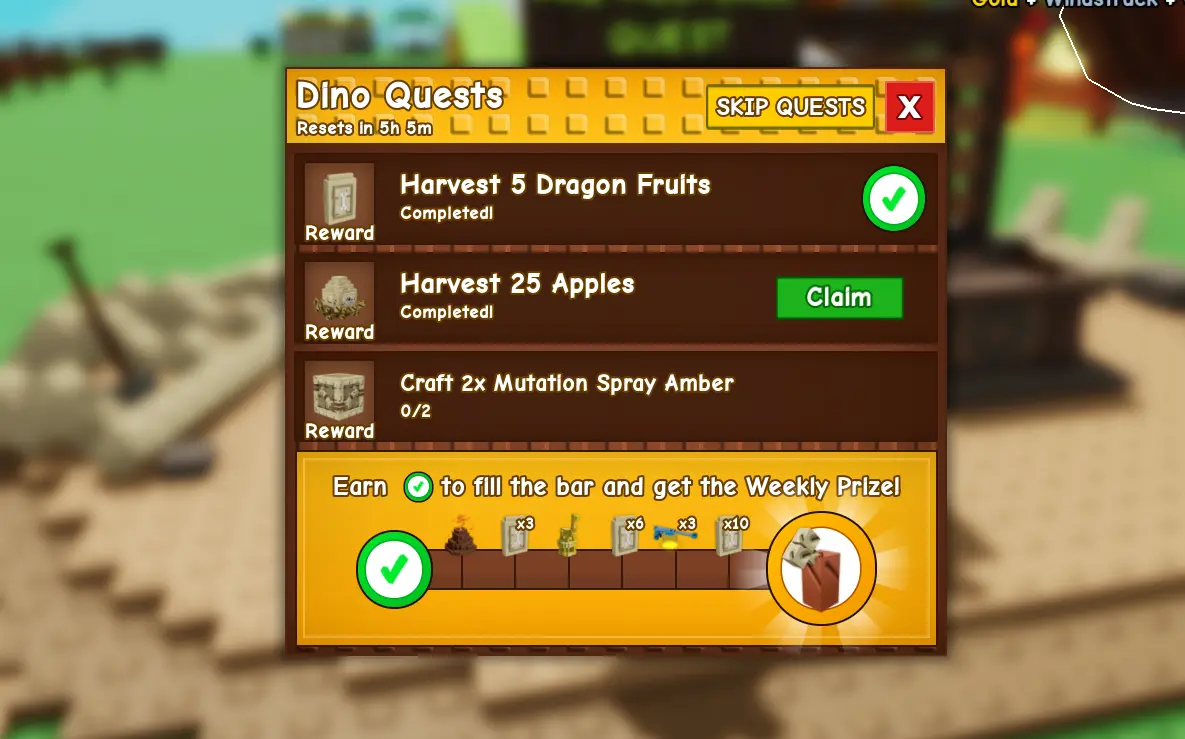 Pre-Historic Quests resetują się co 12 godzin