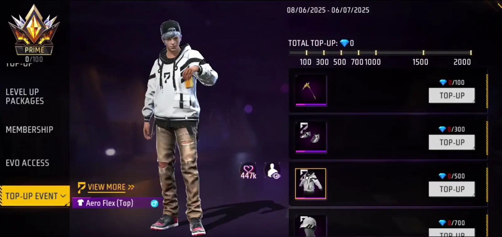 Другие награды Top Criminal Top-up в Free Fire MAX