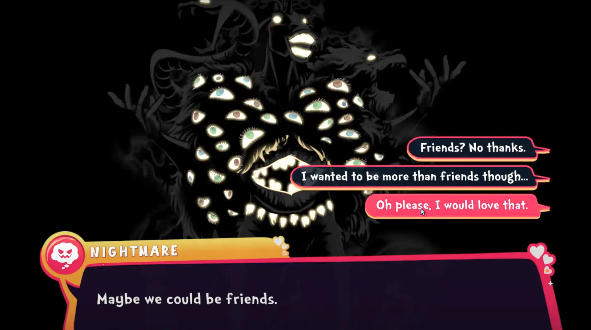 accepting Nightmare's offer of friendship