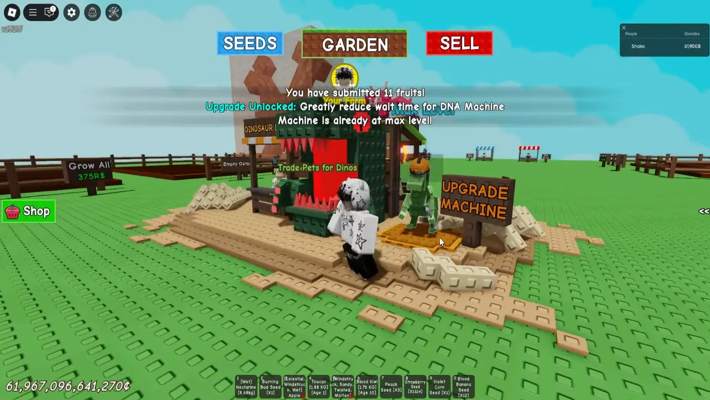 Mejora de la Máquina de ADN en Grow a Garden Roblox