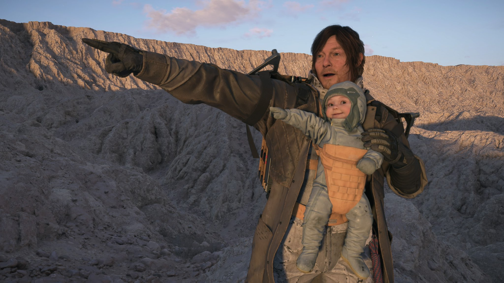 Sam Porter dan bayi |&nbsp;Death Stranding 2