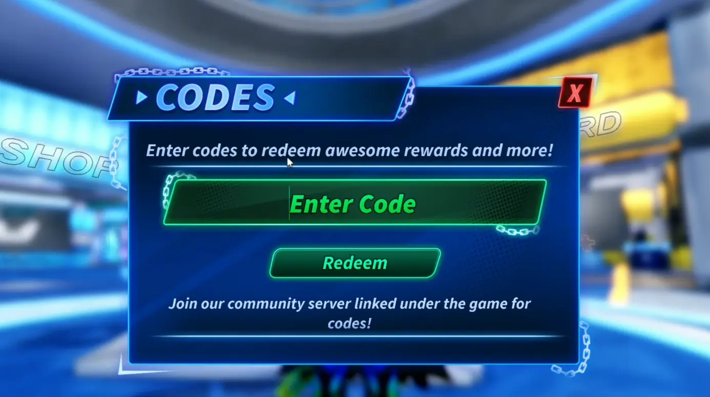 Code entry field in Goalbound