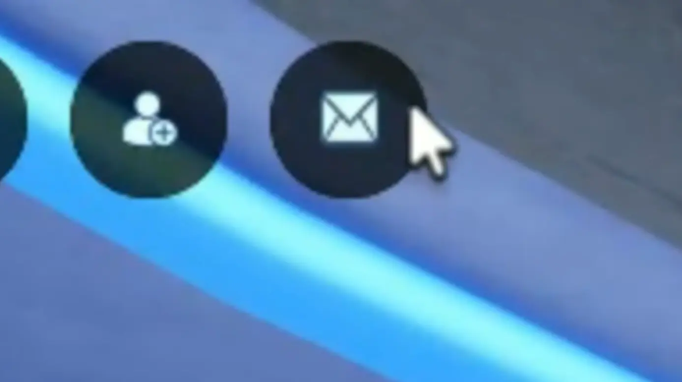 Envelope button in Goalbound