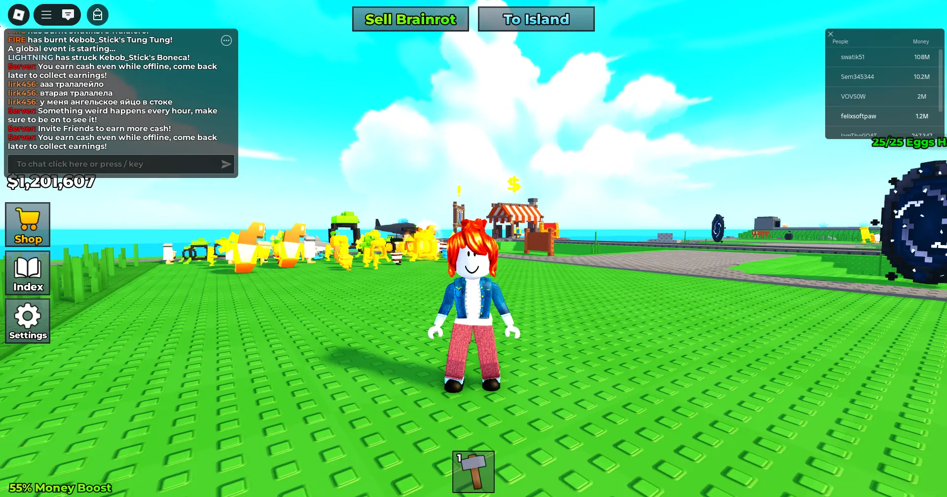 Zrzut ekranu z Roblox My Singing Brainrot