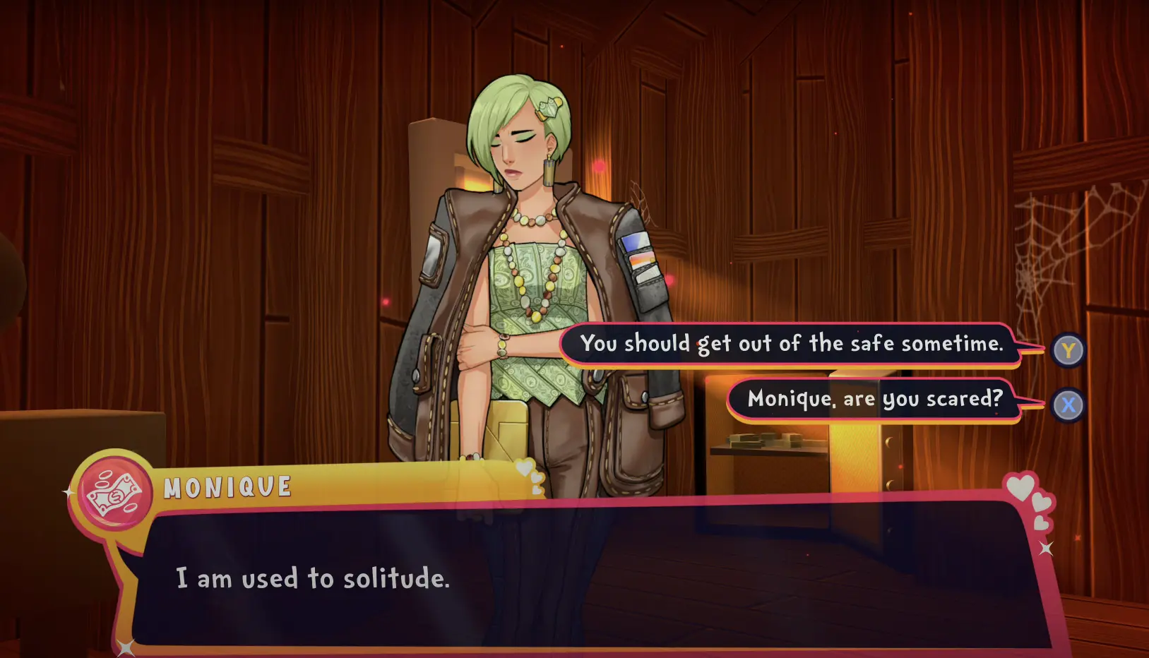 Monique admitting that she is used to solitude