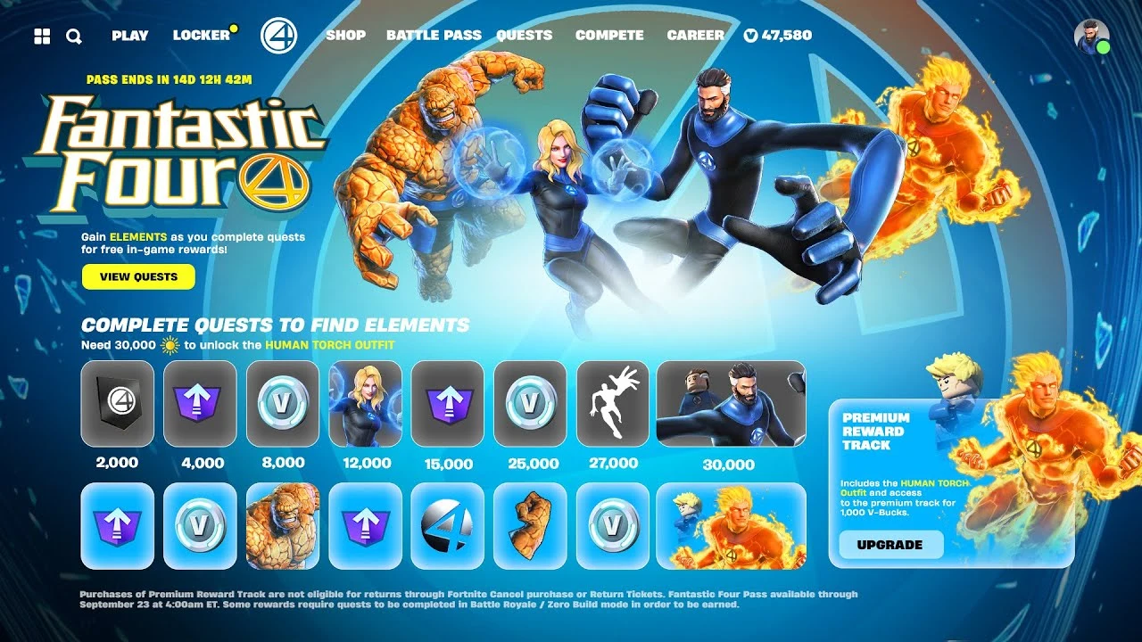 Quarteto Fantástico em Fortnite