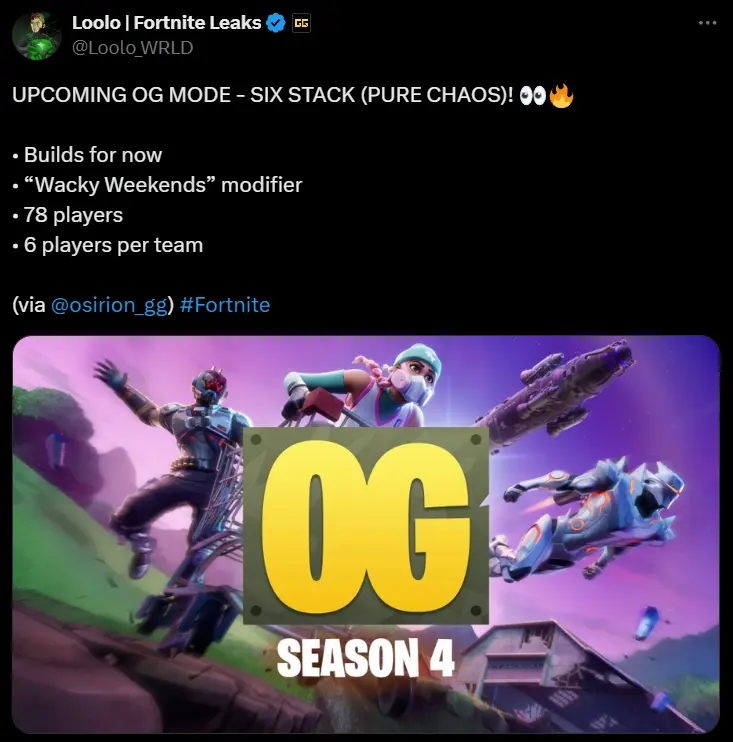 Informasi tentang mode Fortnite Six Stack