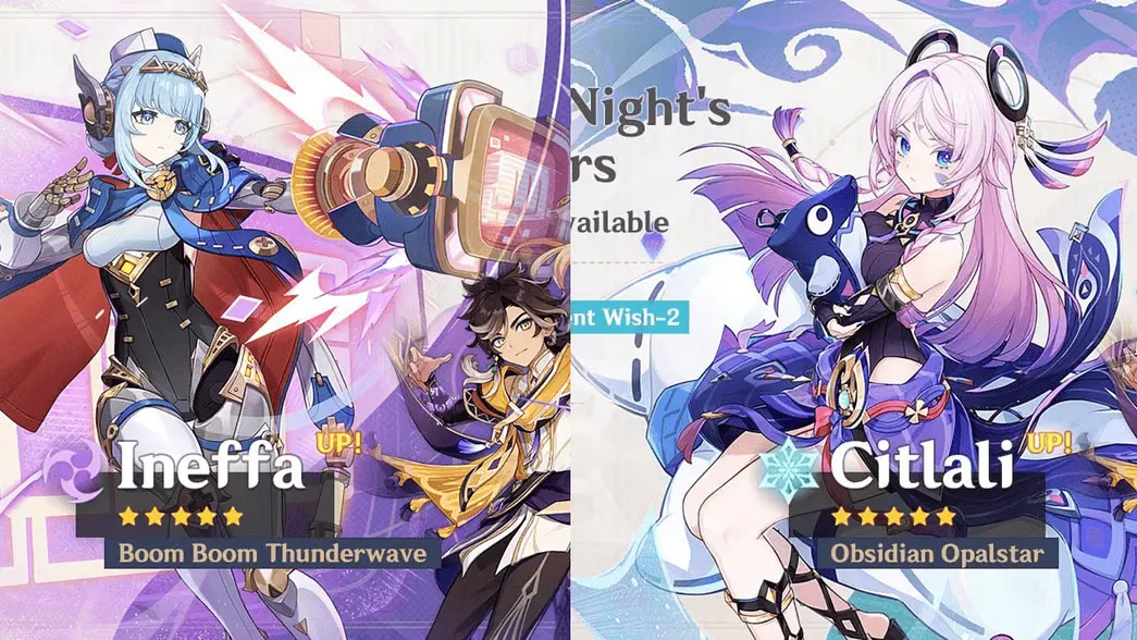 Banner Ineffa e Citlali em&nbsp;Genshin Impact 5.8