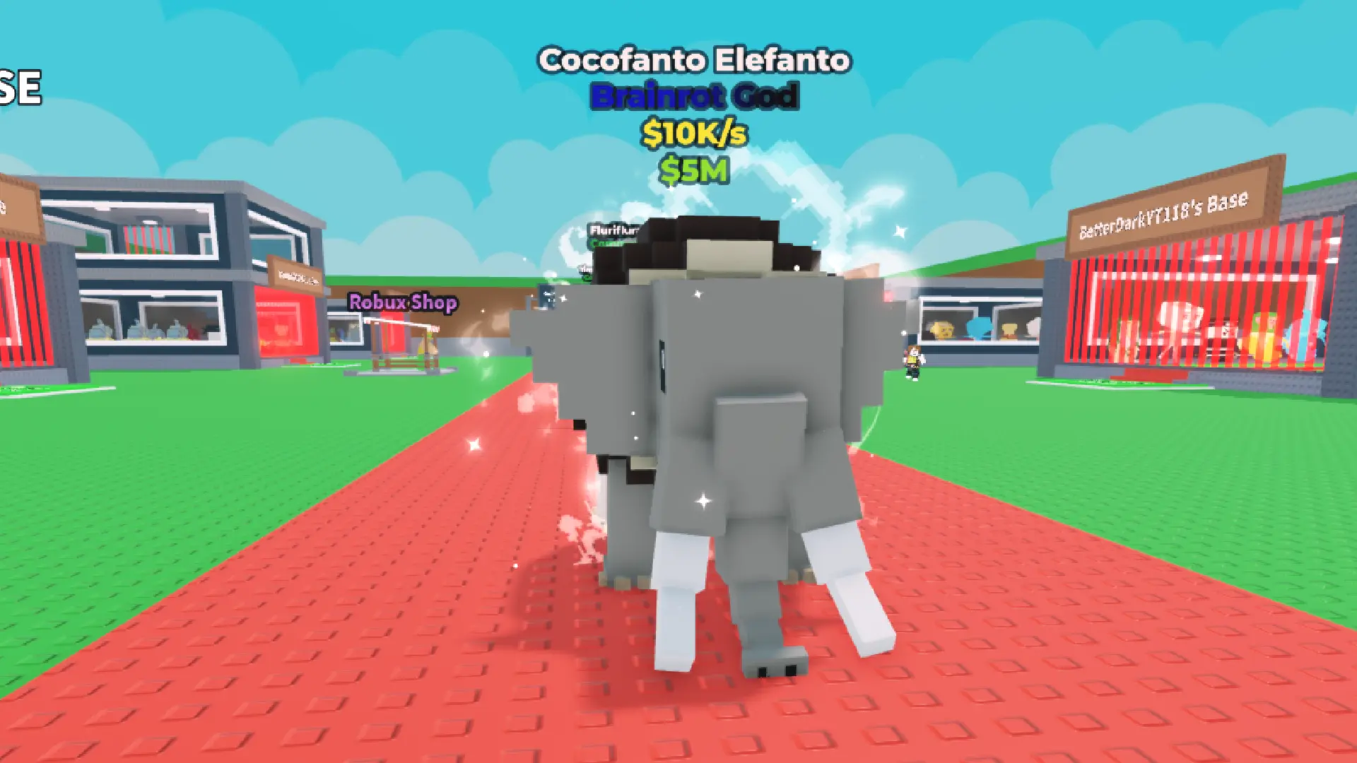 Cocofanto Elefanto sur le convoyeur dans Steal a Brainrot