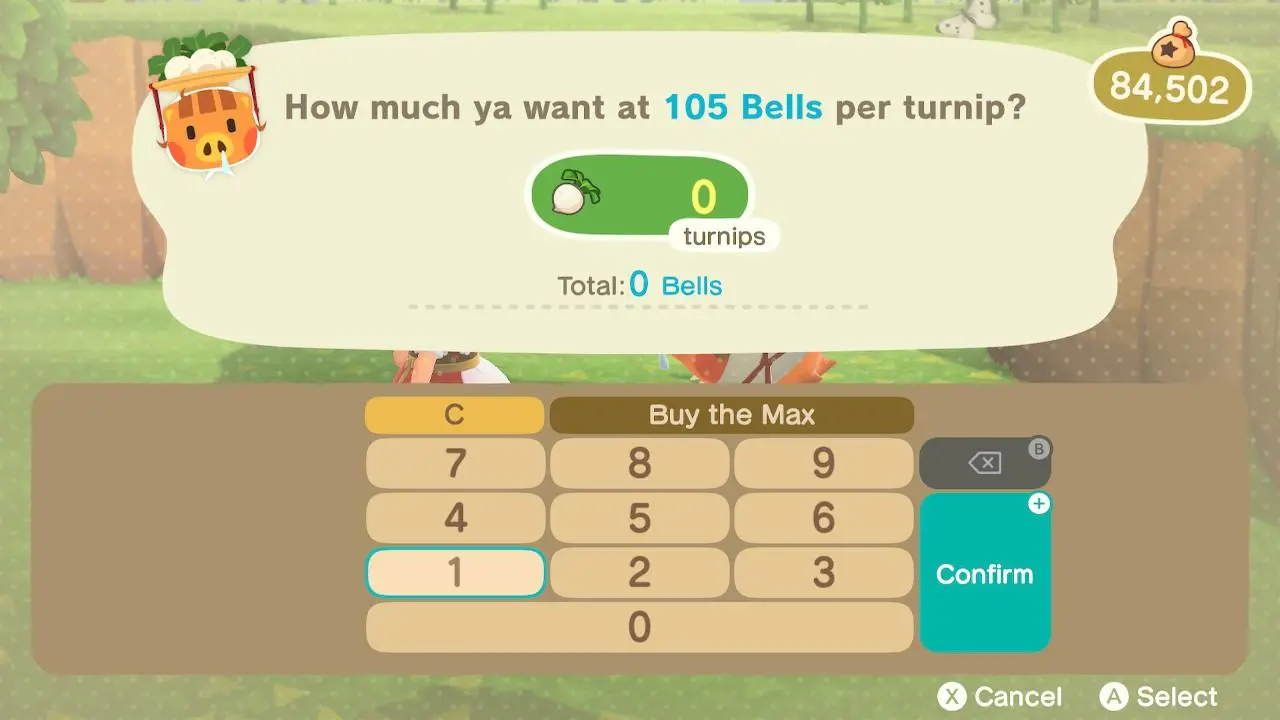 Pasar lobak di Animal Crossing: New Horizons