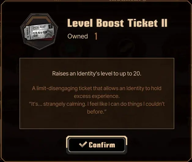 Level Boost Tickets у Limbus Company